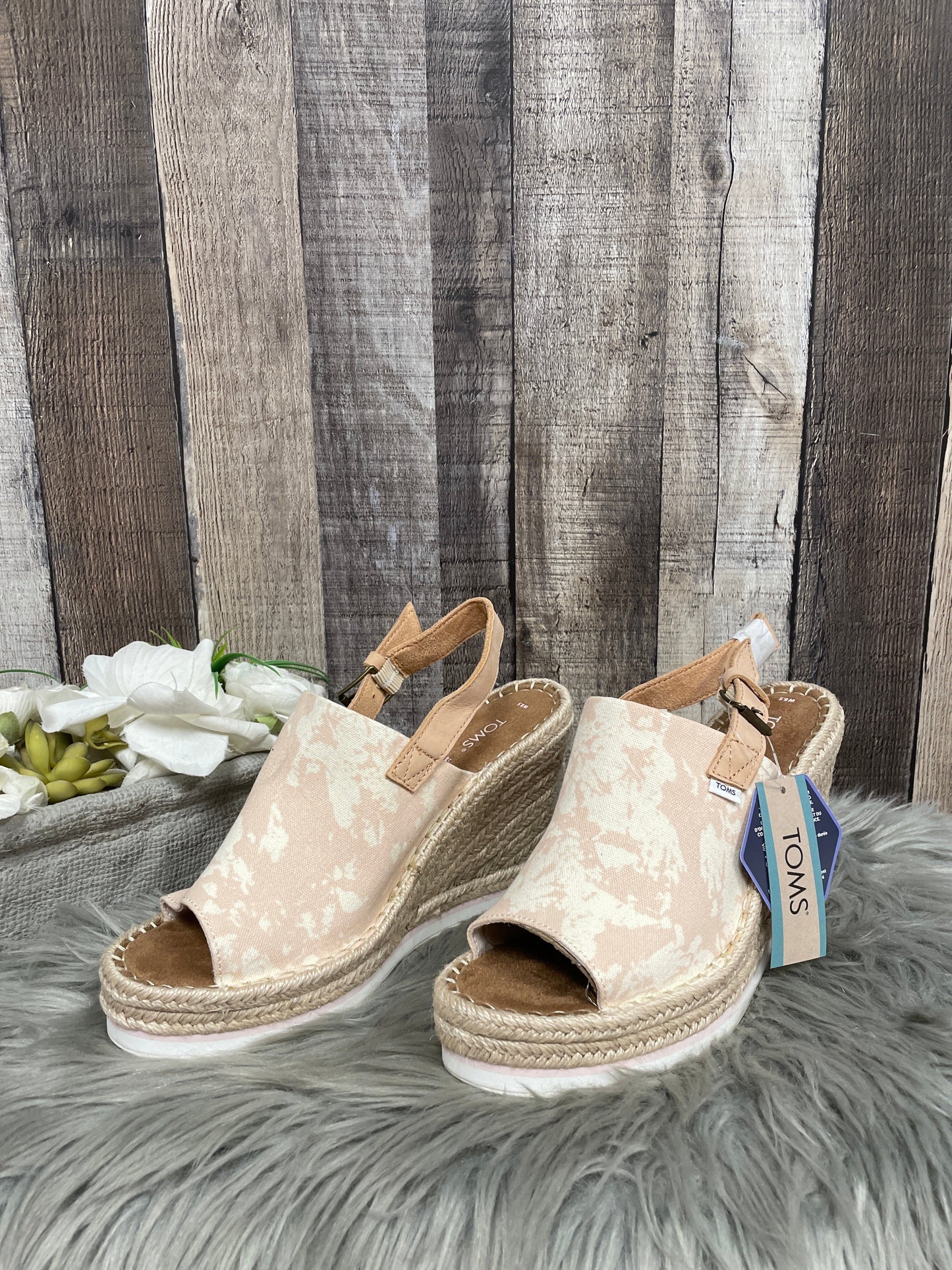 Sandals Heels Wedge By Toms In Pink, Size: 8.5