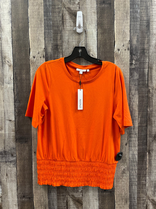 Top Short Sleeve By Chicos In Orange, Size: S