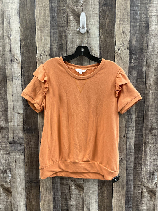 Top Short Sleeve By Lc Lauren Conrad In Peach, Size: L