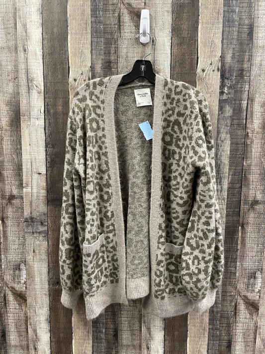 Sweater Cardigan By Abercrombie And Fitch In Animal Print, Size: L