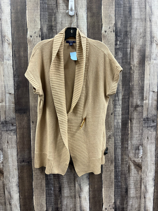 Vest Sweater By Chaps In Tan, Size: Xl