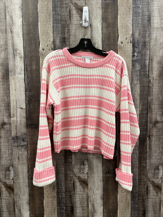 Sweater By Design History In Pink & White, Size: L