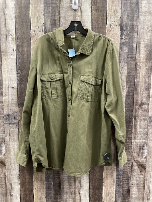 Jacket Shirt By Old Navy In Green, Size: Xxl