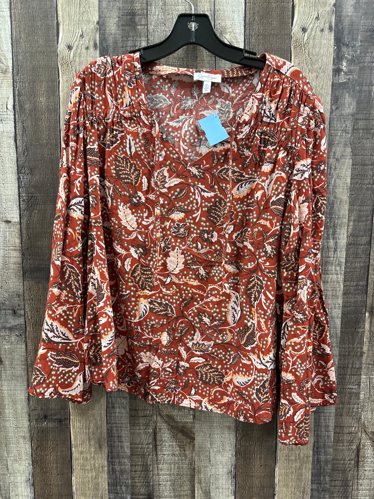 Top Long Sleeve By Jessica Simpson In Multi-colored, Size: Xl