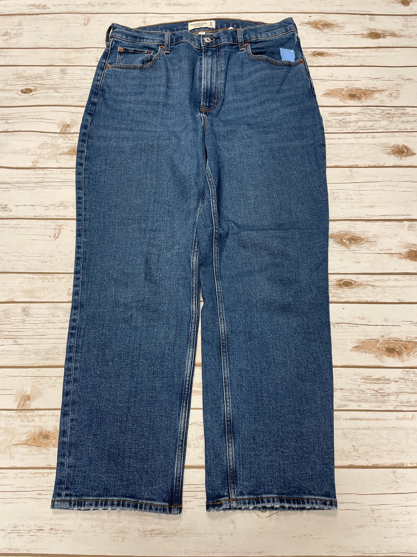 Jeans Straight By Abercrombie And Fitch In Blue Denim, Size: 14