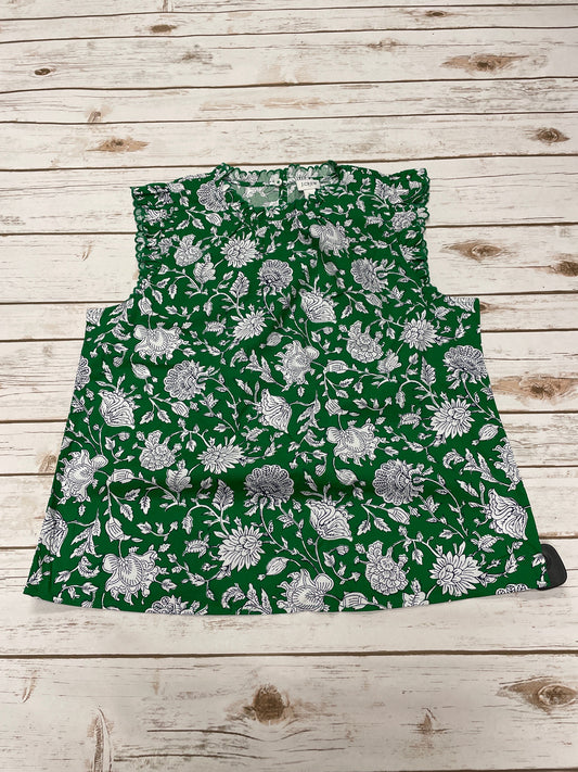 Top Sleeveless By J. Crew In Green & White, Size: L