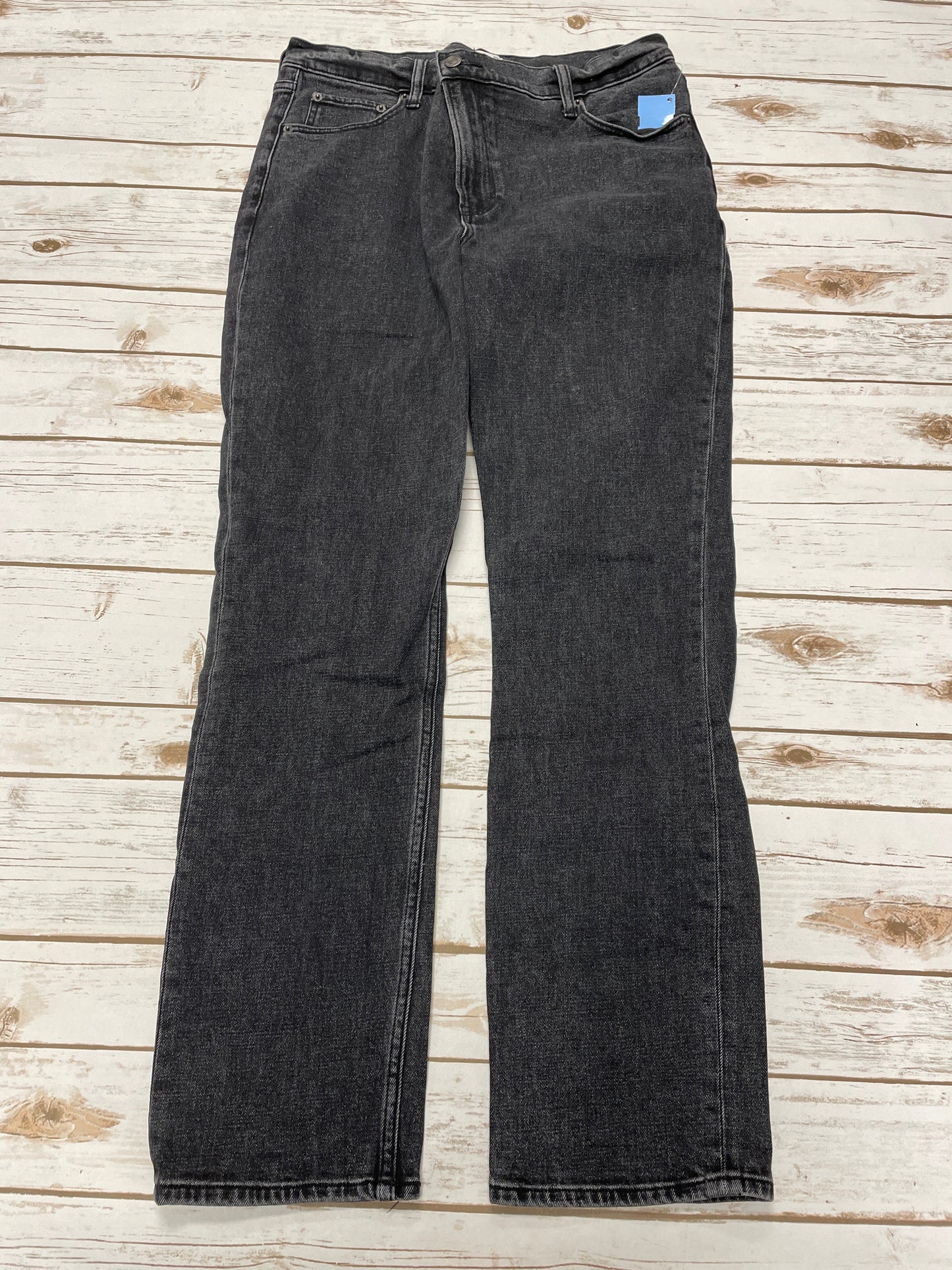 Jeans Straight By Abercrombie And Fitch In Black Denim, Size: 10