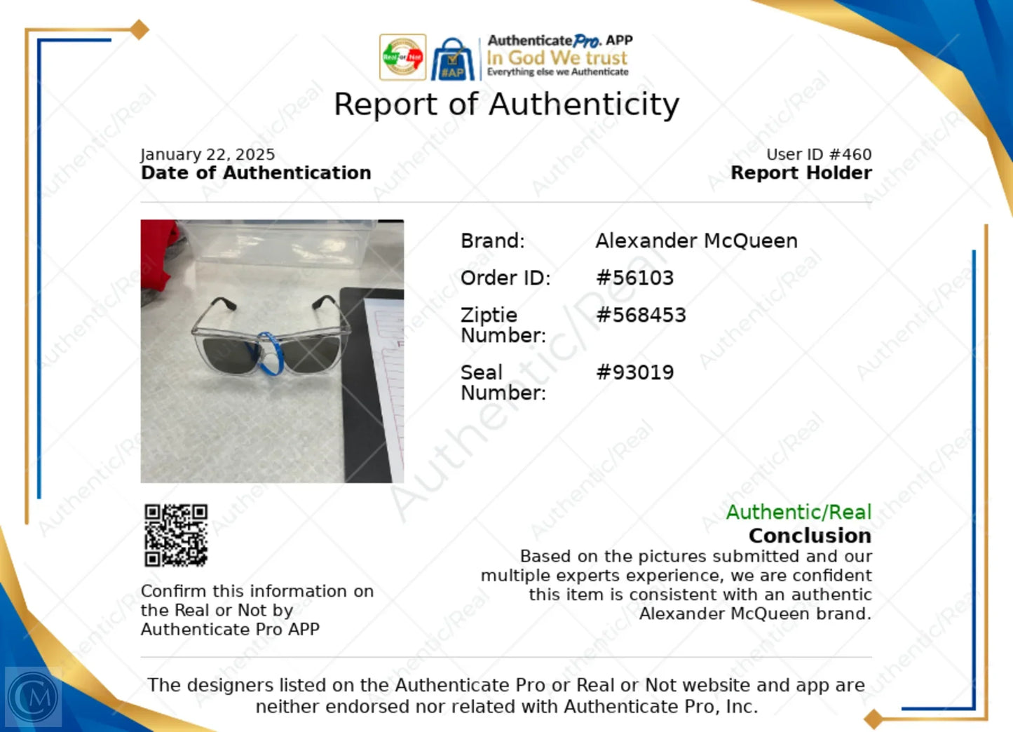 Sunglasses Luxury Designer By Alexander Mcqueen