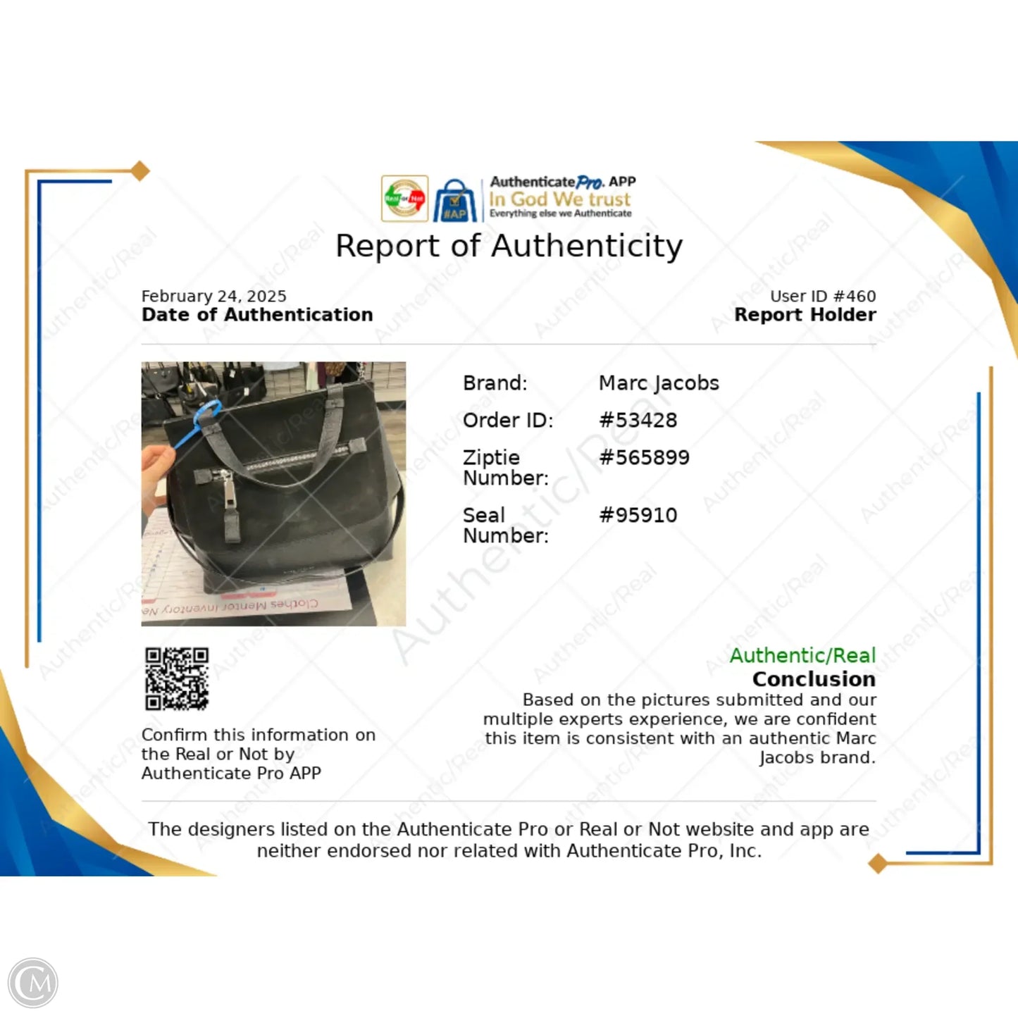 Handbag Luxury Designer By Marc Jacobs, Size: Medium