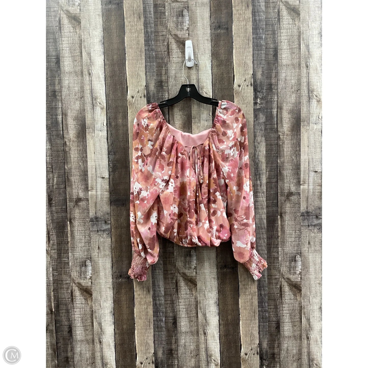 Top Long Sleeve By Peach Love Cream California In Green, Size: S