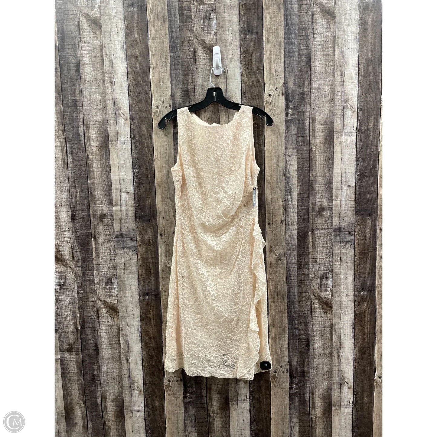 Dress Party Midi By T Tahari In Beige, Size: M