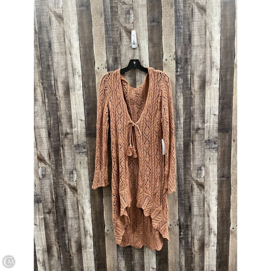 Sweater Cardigan By Venus In Tan, Size: L