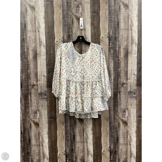 Top Long Sleeve By Cato In Floral Print, Size: L