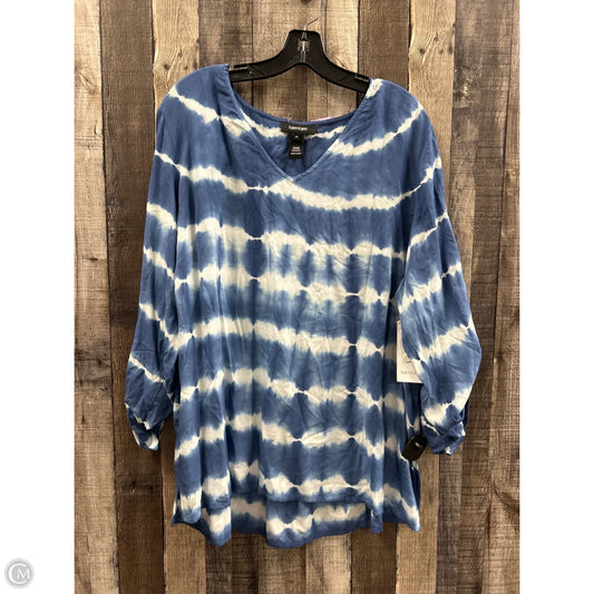 Top 3/4 Sleeve By Karen Kane In Blue, Size: 2x