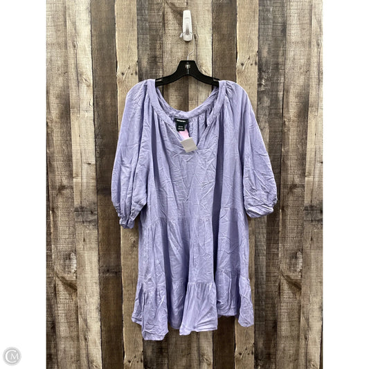 Tunic Short Sleeve By Cme In Purple, Size: 3x