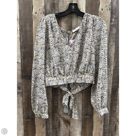 Top Long Sleeve By Lush In Floral Print, Size: L