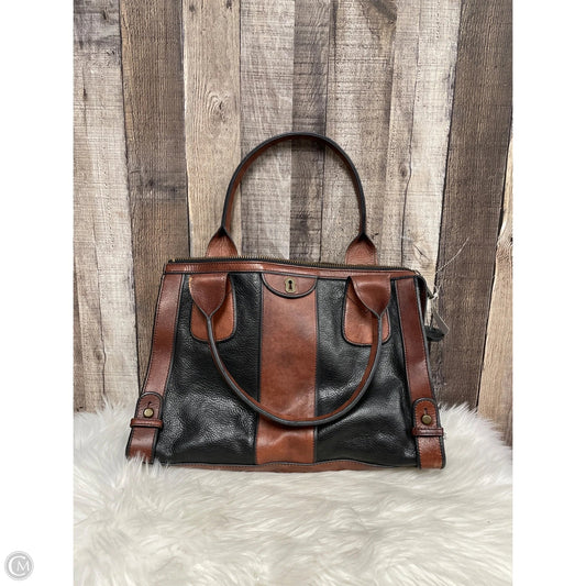 Handbag Leather By Fossil, Size: Large