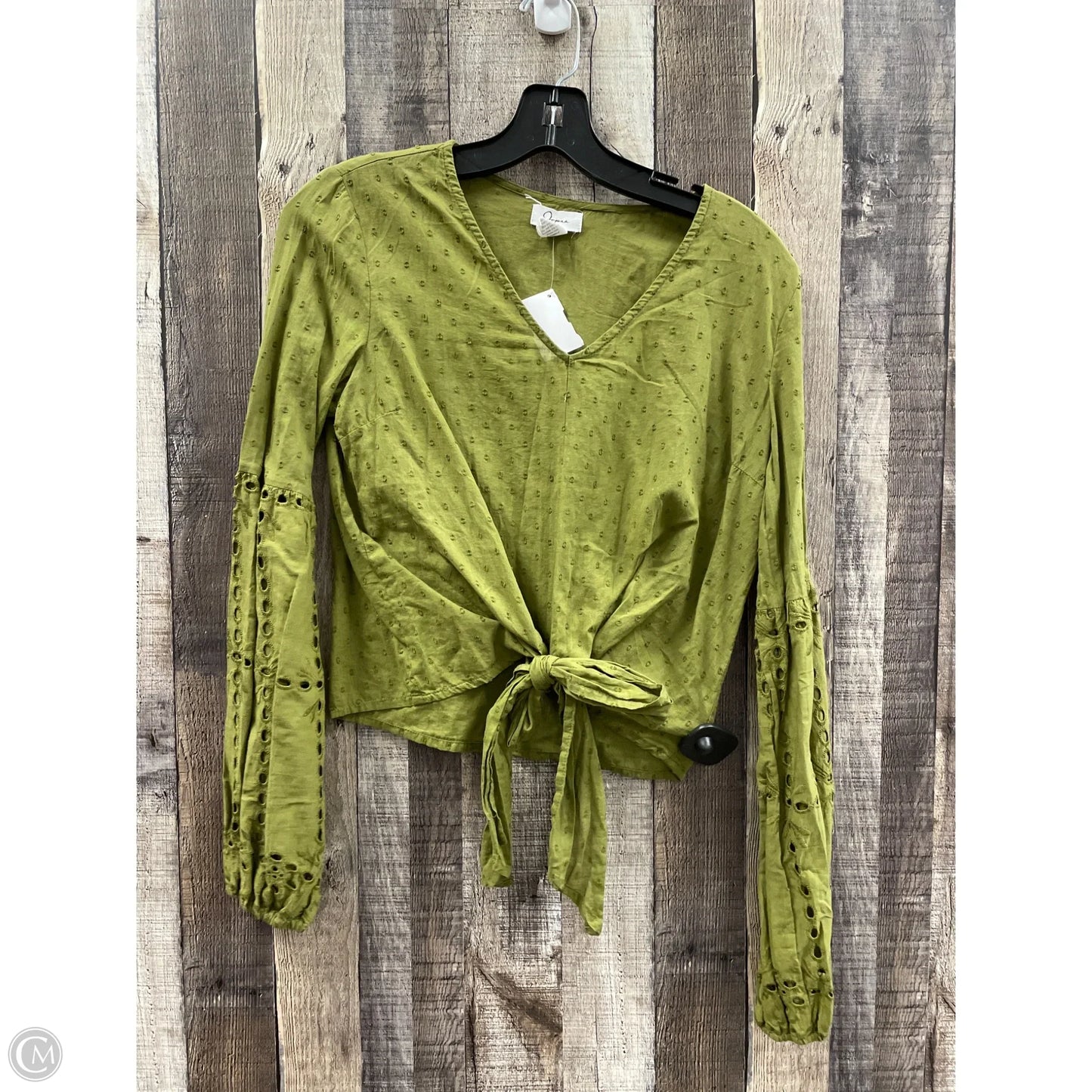 Top Long Sleeve By Japna In Green, Size: S