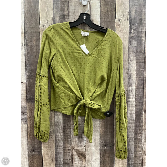 Top Long Sleeve By Japna In Green, Size: S