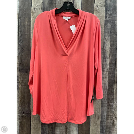 Top Long Sleeve By Charter Club In Peach, Size: Xl