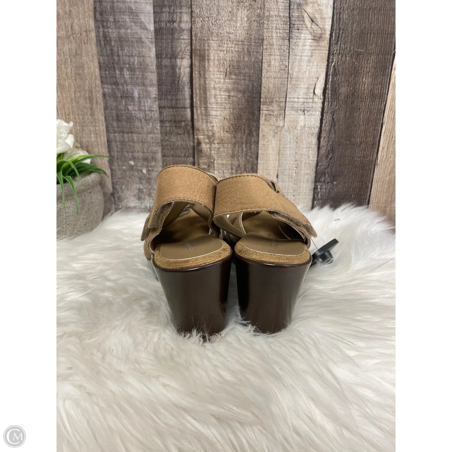 Sandals Heels Block By Aerosoles In Tan, Size: 7.5