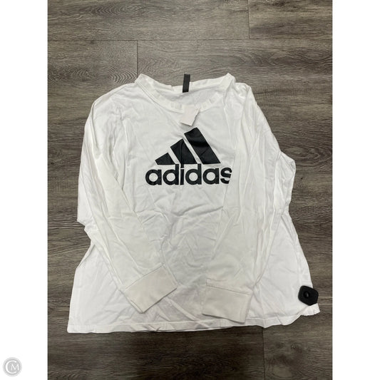 Athletic Top Long Sleeve Crewneck By Adidas In Black & White, Size: 2x