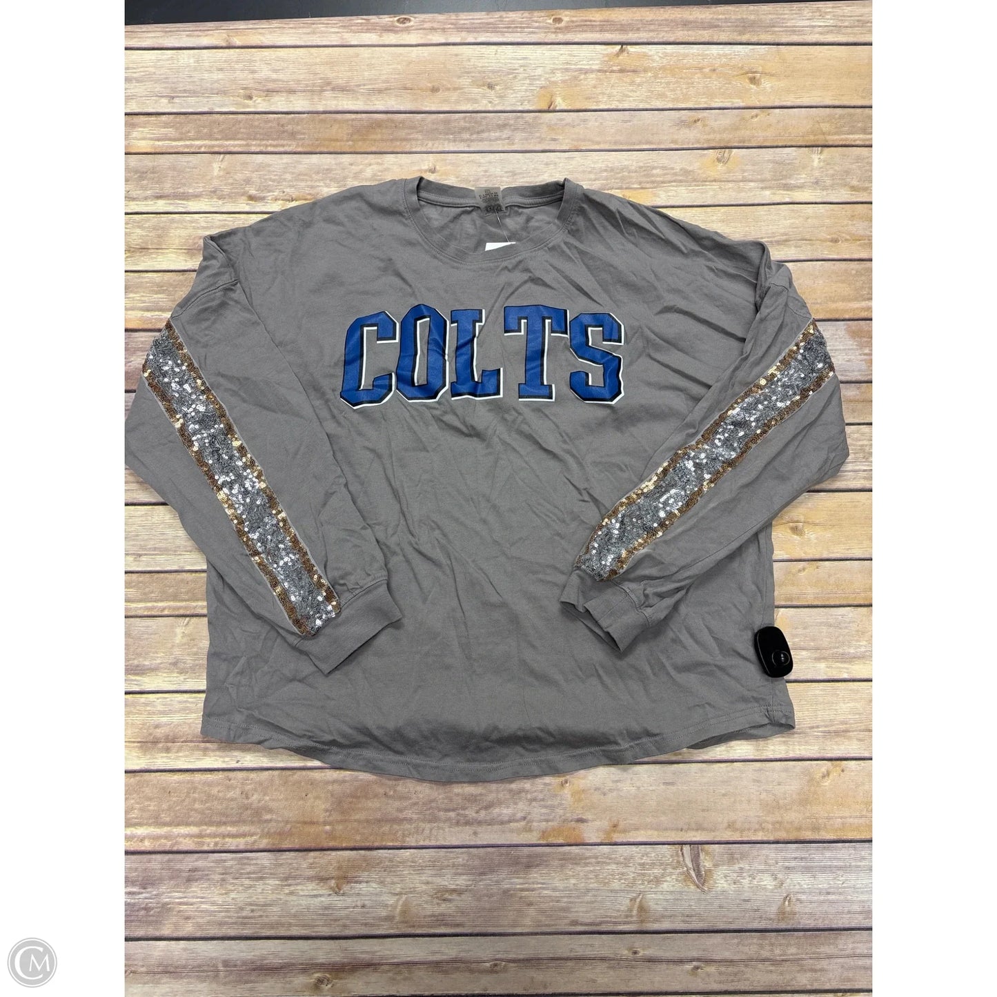 Top Long Sleeve By Cme In Grey, Size: Xxl