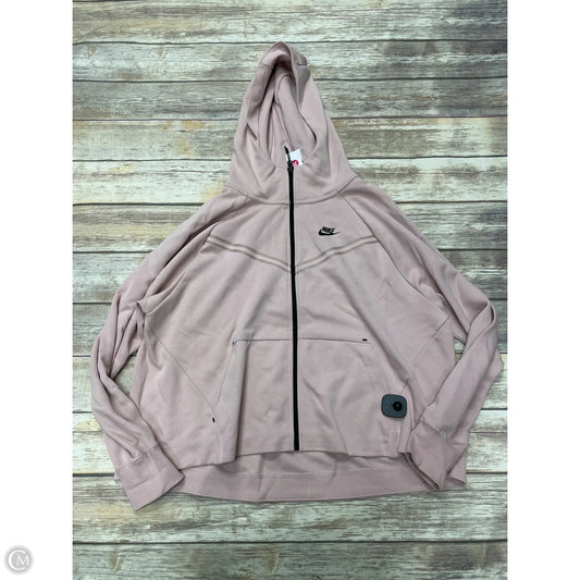 Athletic Jacket By Nike In Black & Pink, Size: 2x