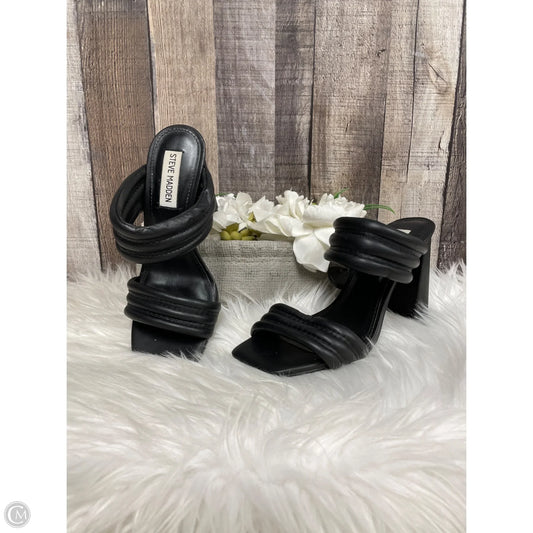 Sandals Heels Block By Steve Madden In Black, Size: 6.5