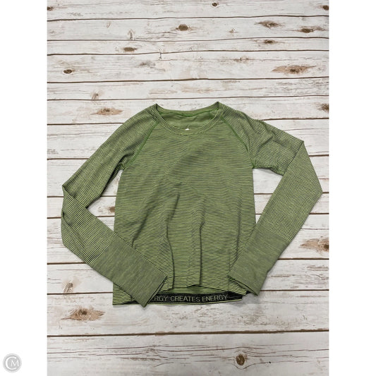 Athletic Top Long Sleeve Crewneck By Lululemon In Striped Pattern, Size: Xs