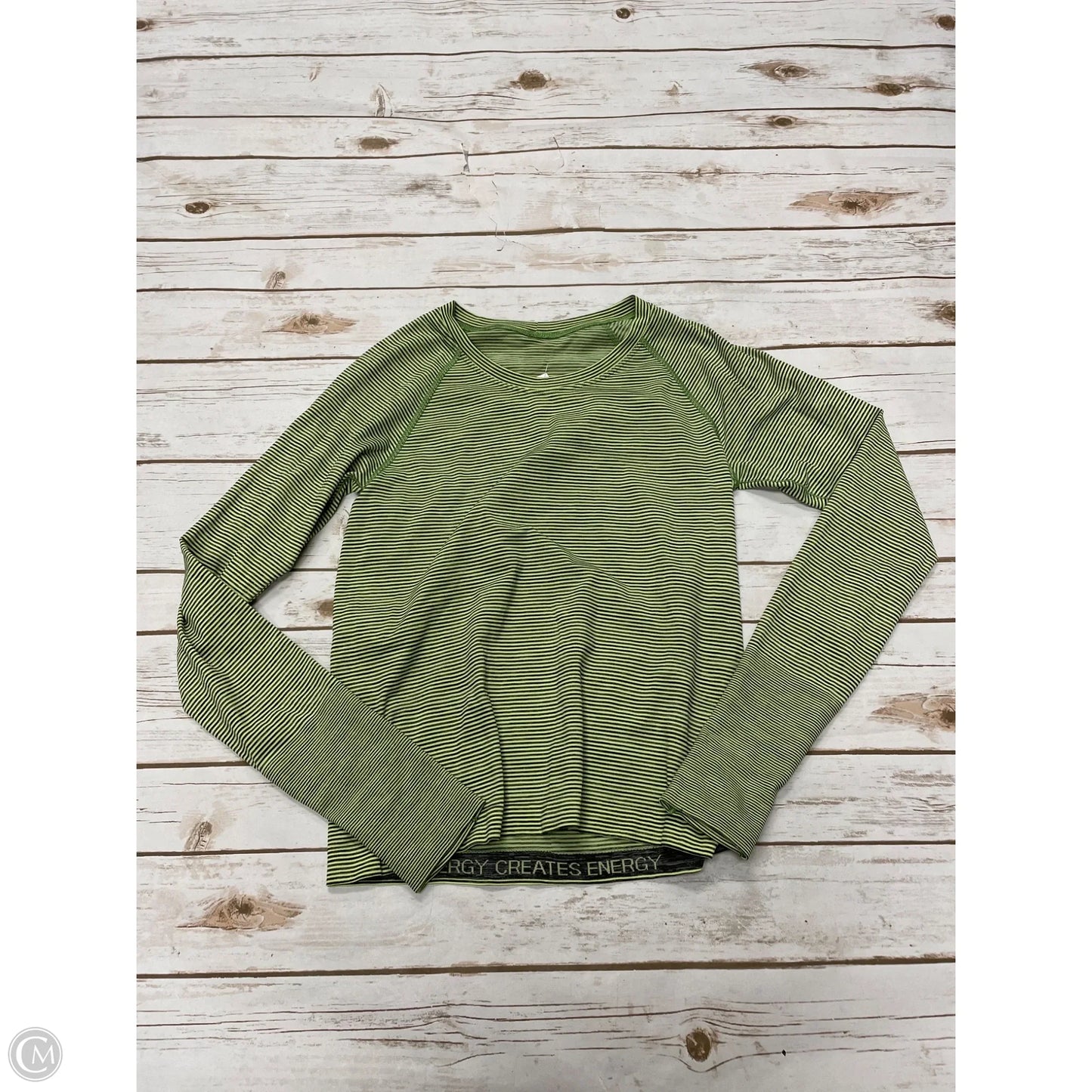 Athletic Top Long Sleeve Crewneck By Lululemon In Striped Pattern, Size: Xs