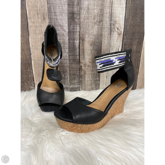 Sandals Designer By Ugg In Black & Purple, Size: 8