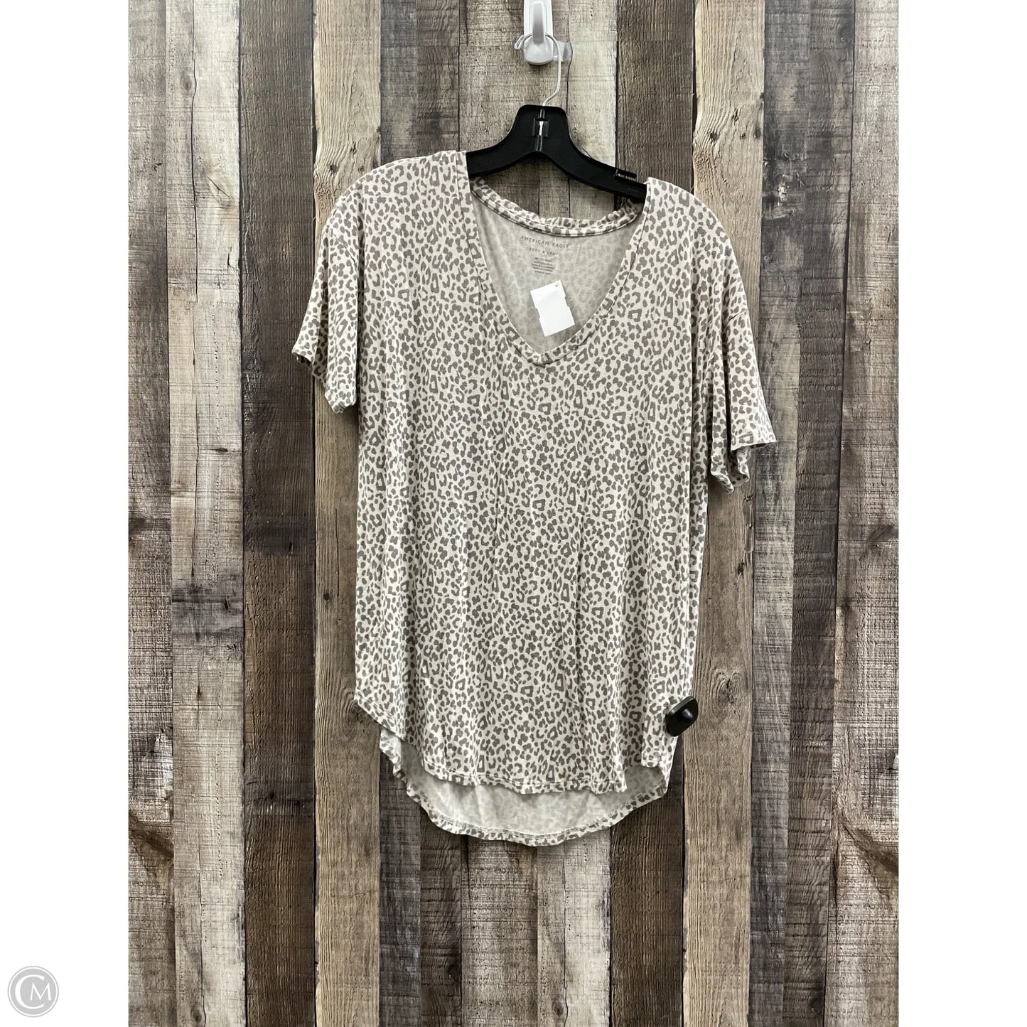 Top Short Sleeve By American Eagle In Animal Print, Size: Xs