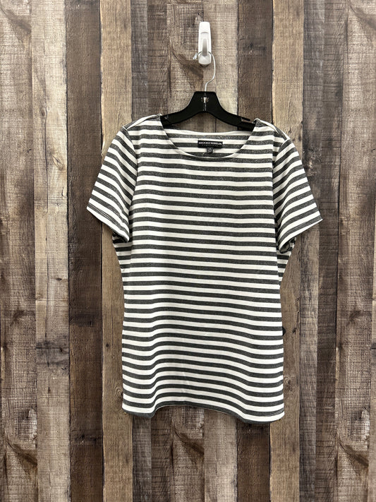 Striped Pattern Tunic Short Sleeve Clothes Mentor, Size M