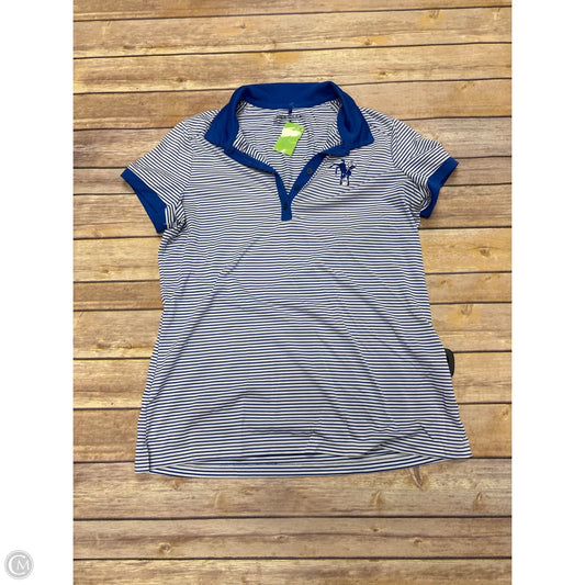 Athletic Top Short Sleeve By Nike Apparel In Blue & White, Size: L