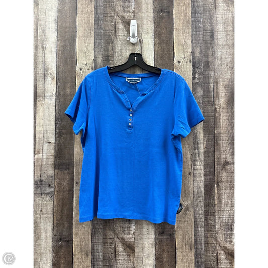 Top Short Sleeve By Karen Scott In Blue, Size: L