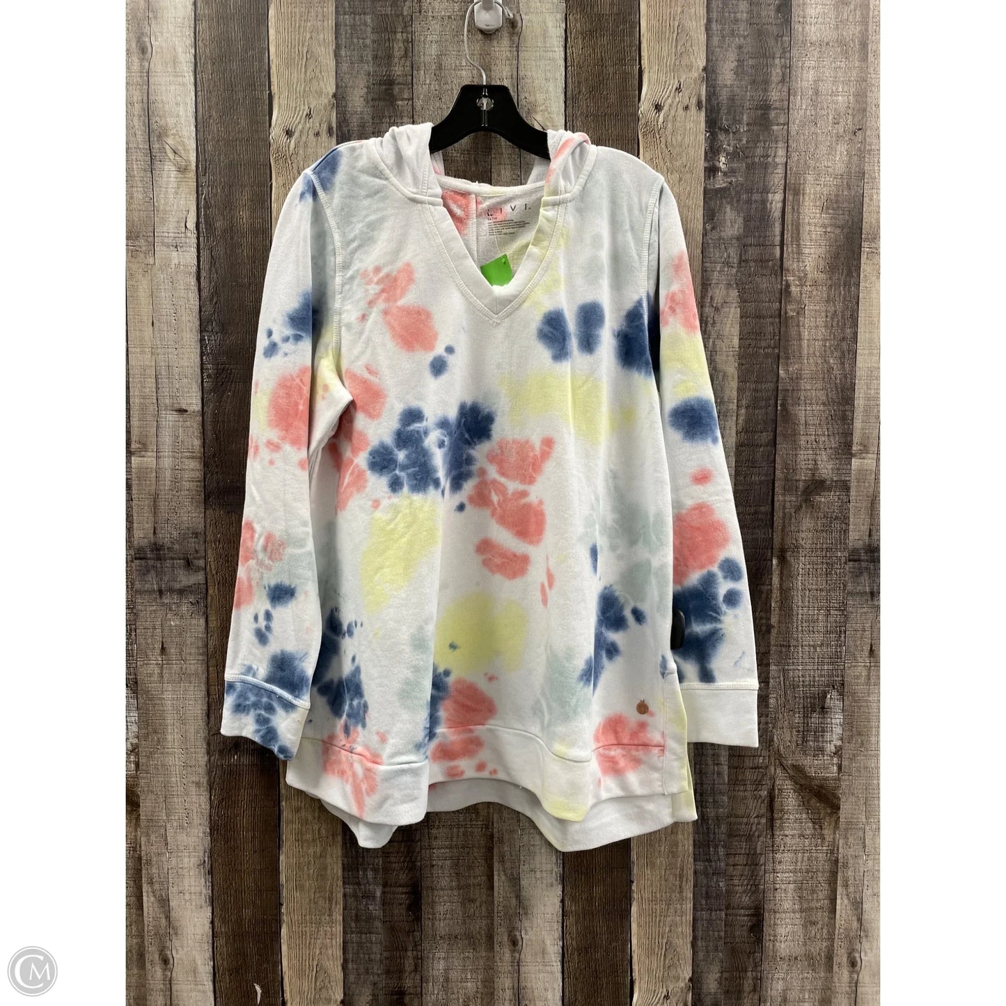 Sweatshirt Hoodie By Livi Active In Tie Dye Print, Size: Xl