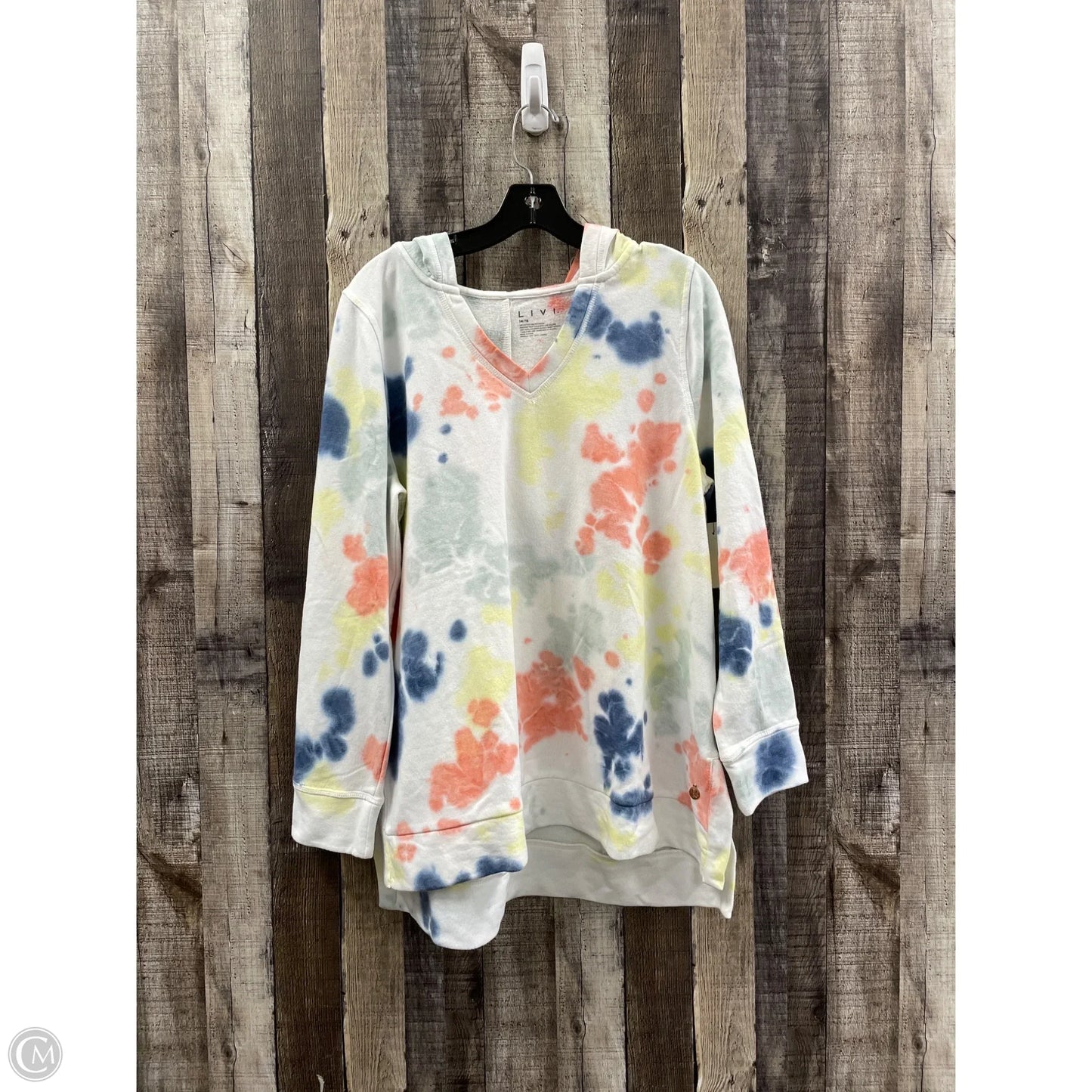 Sweatshirt Hoodie By Livi Active In Tie Dye Print, Size: Xl