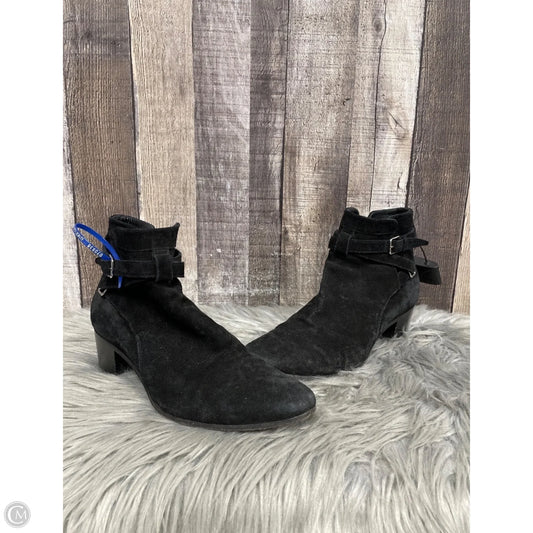 Boots Luxury Designer By Yves Saint Laurent In Black, Size: 7.5