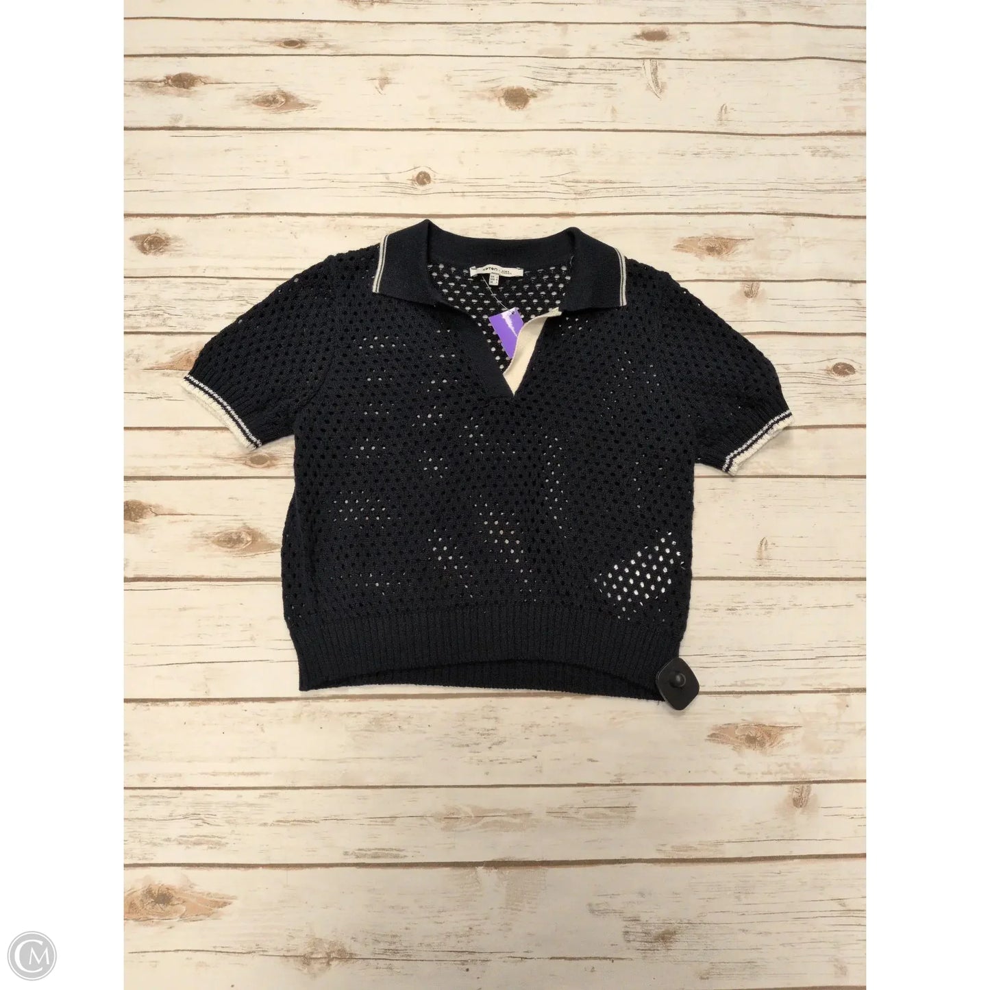 Top Short Sleeve By Cme In Navy, Size: M