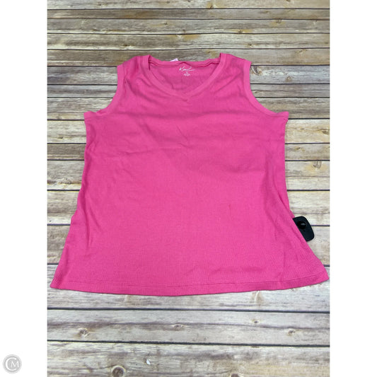 Top Sleeveless Basic By Kim Rogers In Pink, Size: Xl
