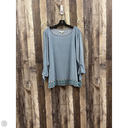 Top Long Sleeve By Max Studio In Blue, Size: 1x