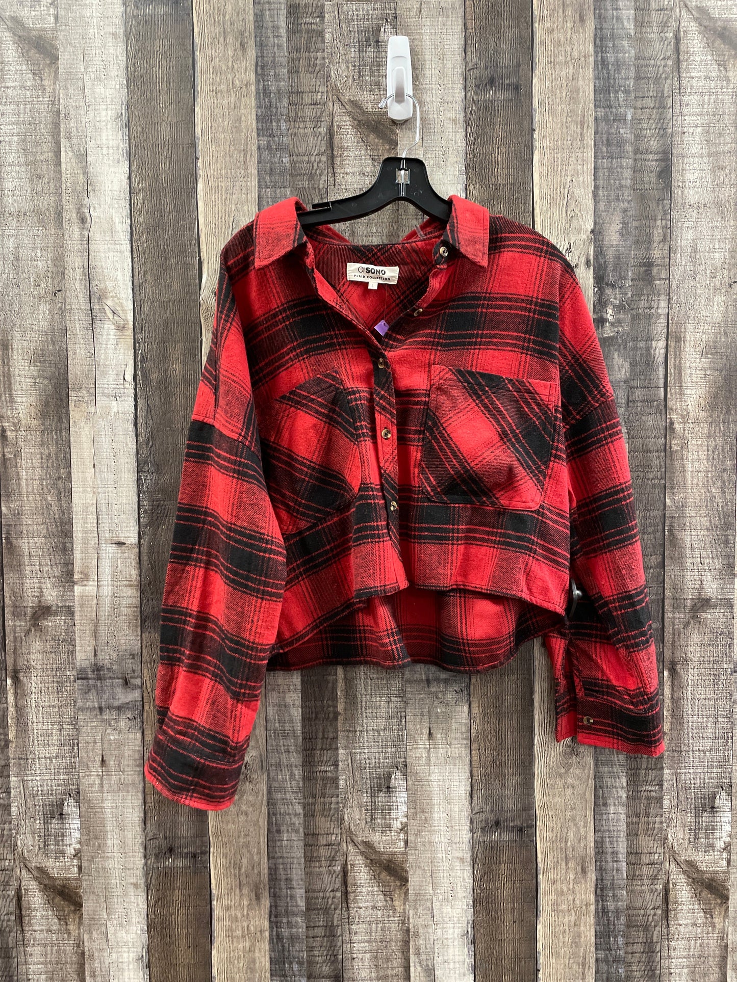 Red Top Long Sleeve Ci Sono, Size L