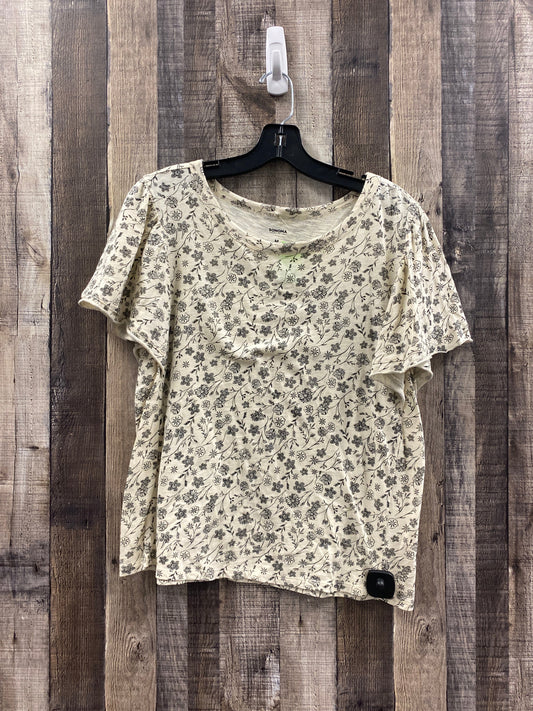 Floral Print Top Short Sleeve Sonoma, Size M