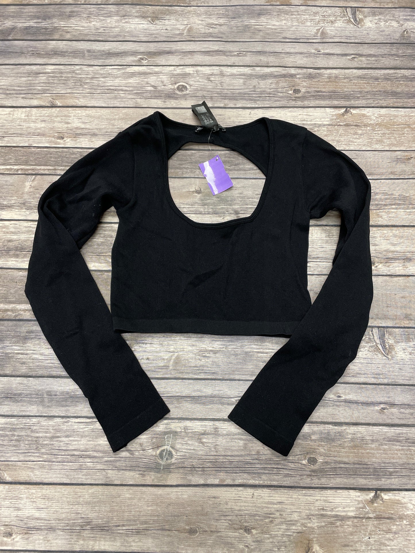 Top Long Sleeve By Zara In Black, Size: S