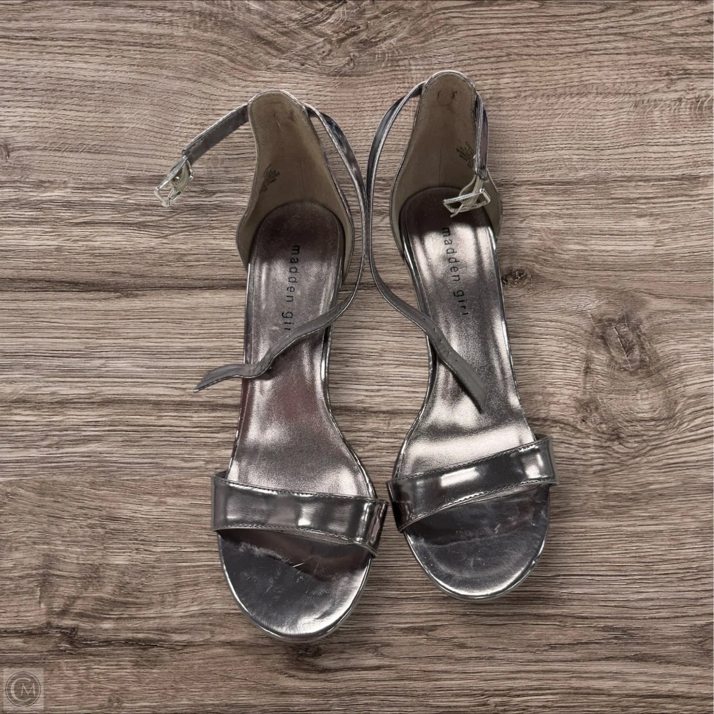 Sandals Heels Stiletto By Betsey Johnson In Silver, Size: 9.5