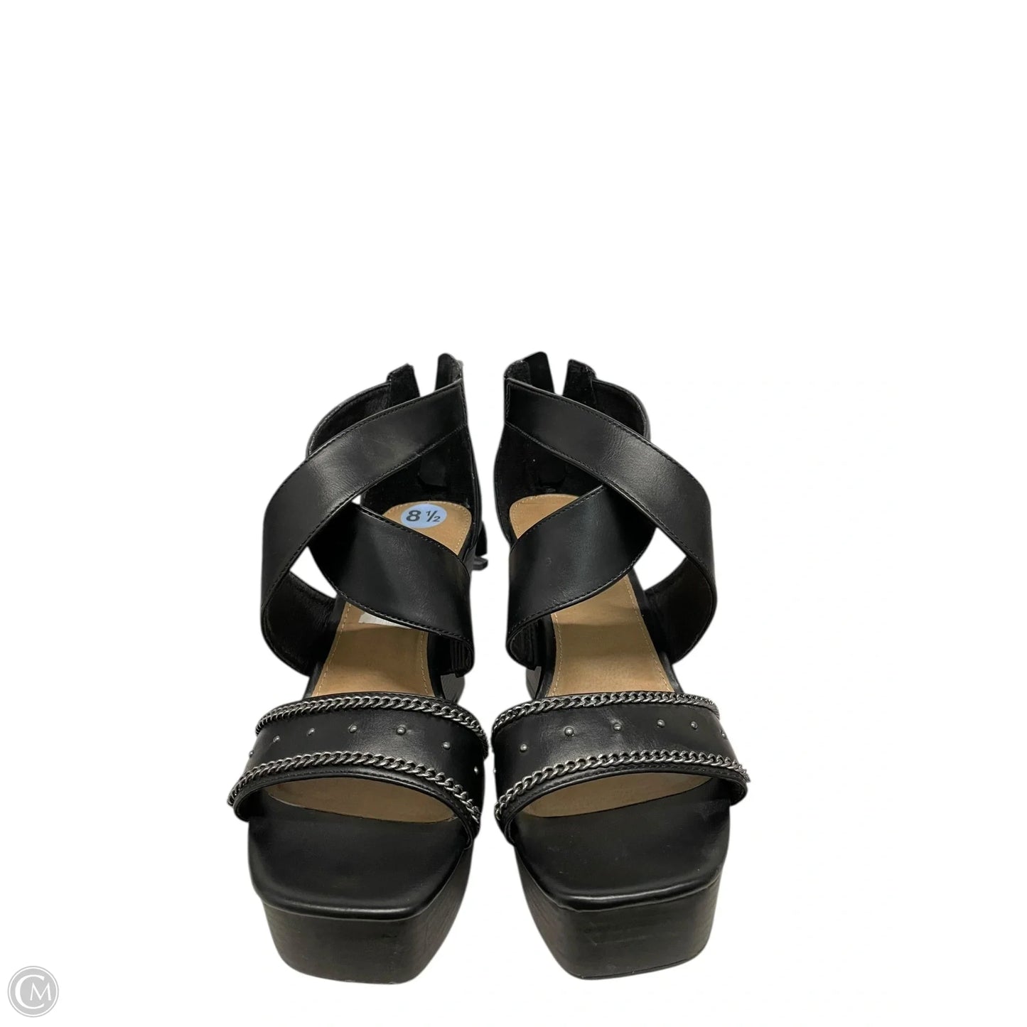 Sandals Heels Wedge By Report In Black, Size: 8.5