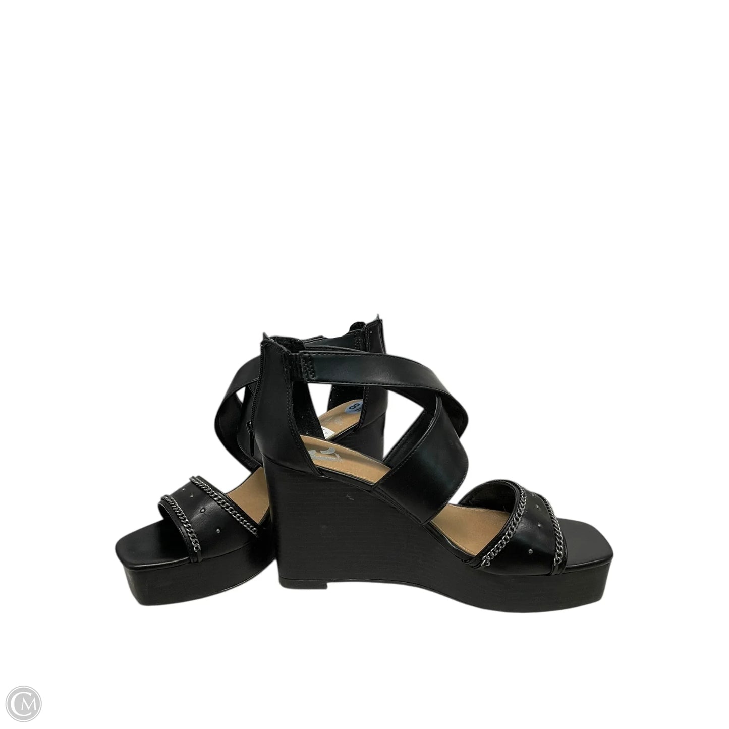 Sandals Heels Wedge By Report In Black, Size: 8.5