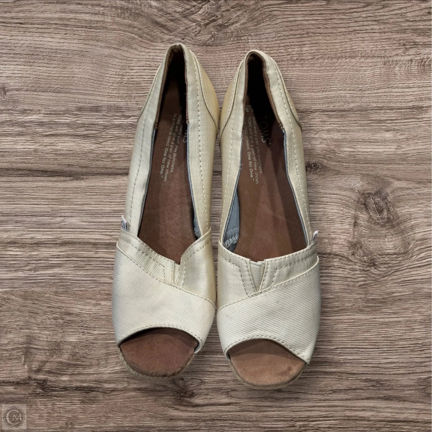 Sandals Heels Wedge By Toms In Cream, Size: 7.5