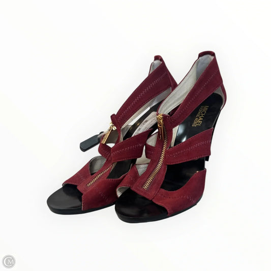Sandals Heels Stiletto By Michael By Michael Kors In Maroon, Size: 9